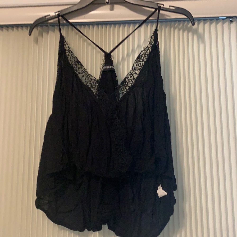 Lace detail crop top or overlay
